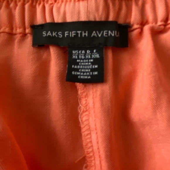 Saks Fifth Avenue Women's Coral Peach Boho Cover-up Shorts Size X-large - Picture 6 of 11